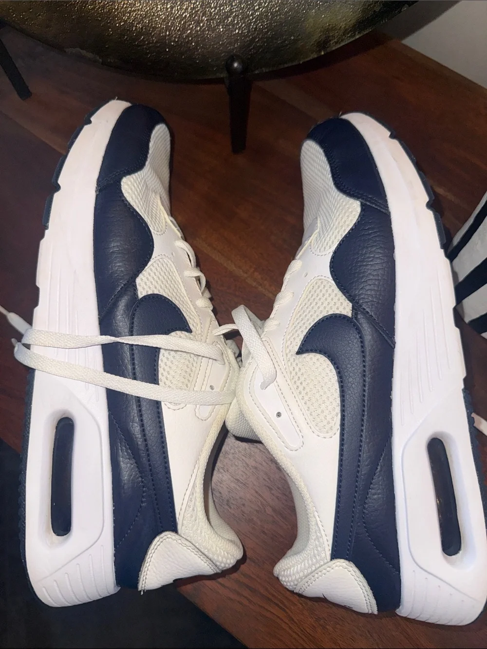 Nike Men’s White and Navy Low-Top Sneakers